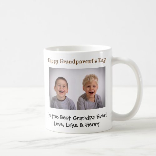 Happy Grandparents Day Best Grandpa Ever Photo Coffee Mug