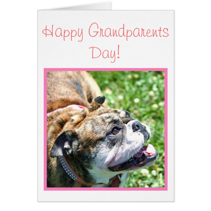 Happy Grandparents Day Bulldog greeting card