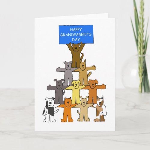 Happy Grandparents Day Cartoon Dogs Card