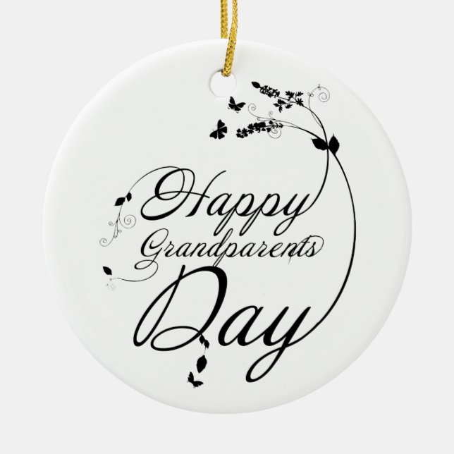 Happy grandparents day ceramic ornament (Front)