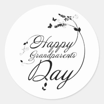 Happy Grandparents Day Classic Round Sticker by KeyholeDesign at Zazzle