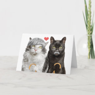 Happy Grandparents Day Elderly Cat Couple Humor  Holiday Card