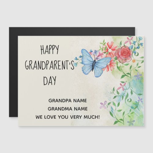 Happy Grandparents Day Floral Magnetic Greeting 