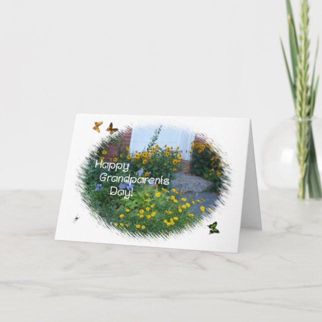 Happy Grandparents Day-Garden Flowers Card (Front)