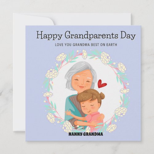 Happy Grandparents Day Grandma and Granddaughter   Card