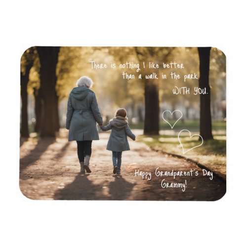 Happy Grandparents Day Grandma Walk in the Park Magnet