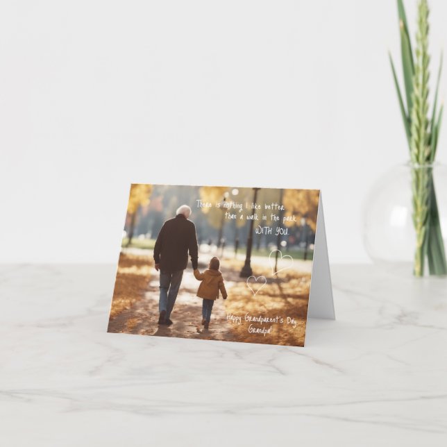 Happy Grandparent's Day Grandpa Walk in the Park Card (Front)