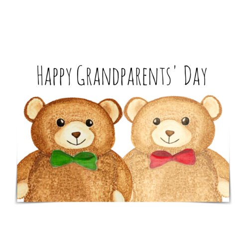 Happy Grandparents Day Grandparent Bears Card