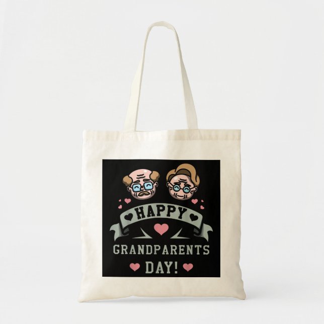 Happy Grandparents Day Granny Grandma Grandpa Gram Tote Bag (Front)
