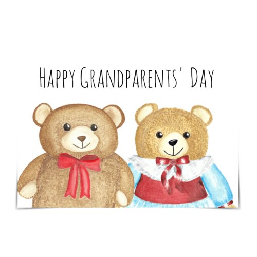 Happy Grandparents Day Oma and Opa Bear Card