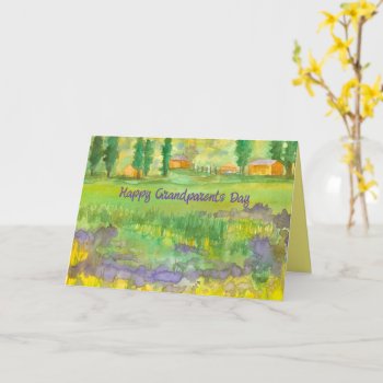 Happy Grandparents Day Ranch Fall Flowers Trees Card by CountryGarden at Zazzle