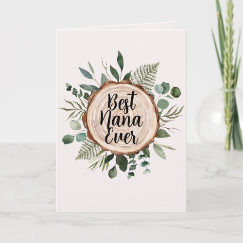 Happy Grandparents Day Rustic Wood and Foliage Card