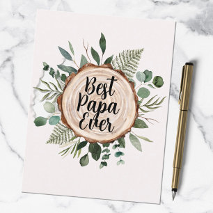 Happy Grandparents Day Rustic Wood and Foliage Postcard