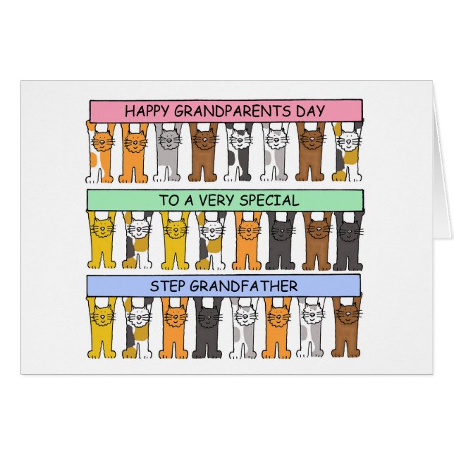 Happy Grandparents Day Step Grandfather. (Front Horizontal)