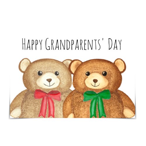 Happy Grandparents Day Two Grandpa Bears Card