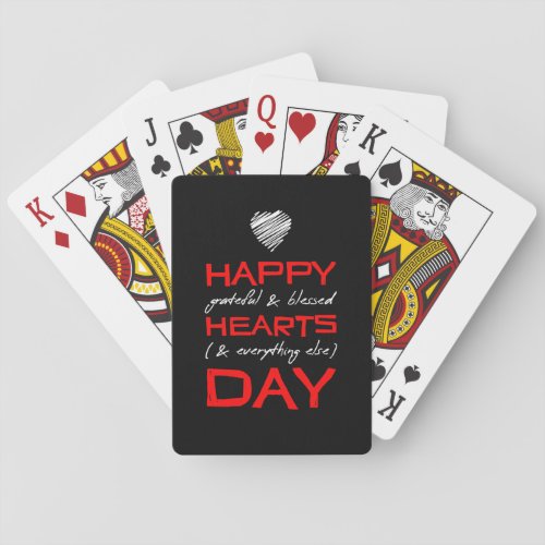 Happy Grateful and Blessed Valentines Day Playing Cards