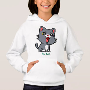 Happy Gray Kitten Hoodie