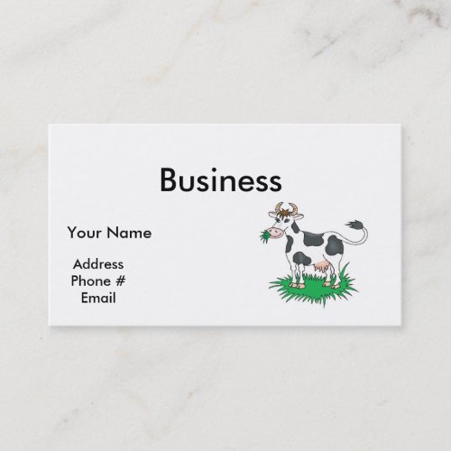 happy grazing cow business card template