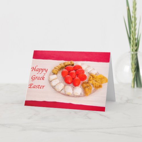 Happy Greek Easter With Greek Cookies Card
