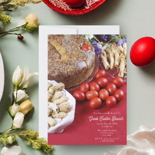 Happy Greek Easter With Tsoureki Bread Card