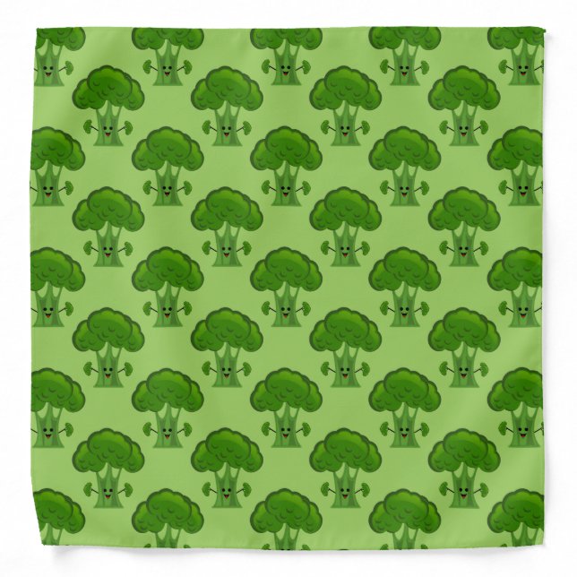 Happy Green Broccoli Bandana (Front)