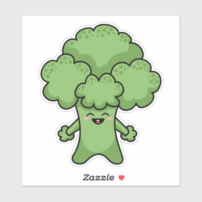 Happy Green Broccoli Sticker (Sheet)