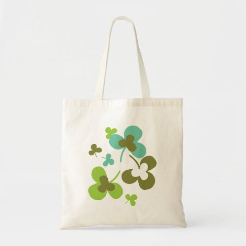 Happy Green Clover Leaves Art I Tote Bag