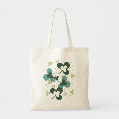 Happy Green Clover Leaves Art II Tote Bag