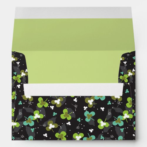 Happy Green Clover Leaves Art Pattern II Envelope