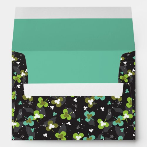Happy Green Clover Leaves Art Pattern II Envelope