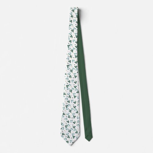 Happy Green Clover Leaves Art Pattern III Neck Tie