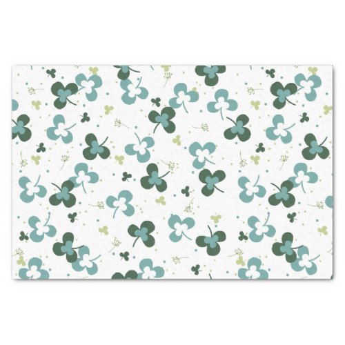 Happy Green Clover Leaves Art Pattern III Tissue Paper