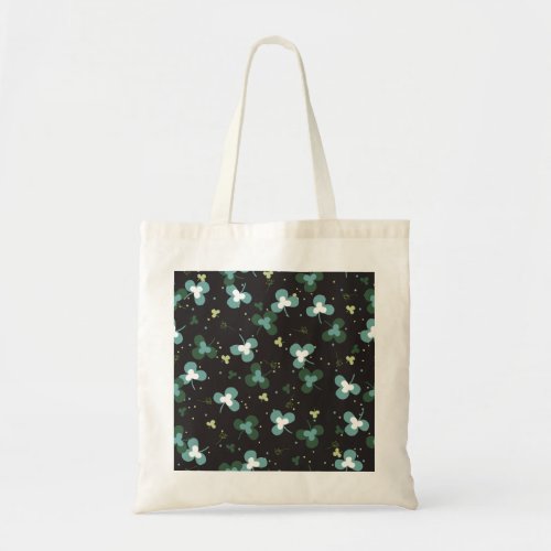 Happy Green Clover Leaves Art Pattern IV Tote Bag