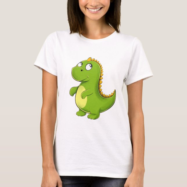 Happy Green Dino T-Shirt (Front)