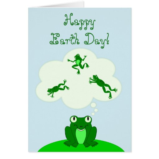 Happy Green Earth Day with Leap-Dreaming Frog! Card | Zazzle