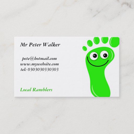 Customizable Happy Green Feet Business Card