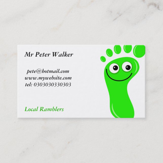 Happy Green Feet Business Card (Front)
