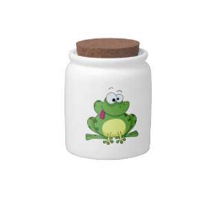 Happy Green Frog Candy Jar