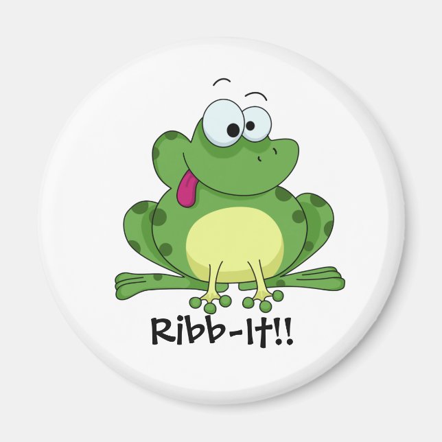 Happy Green Frog Magnet (Front)