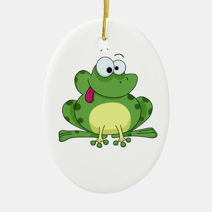 Happy Green Frog Ornament