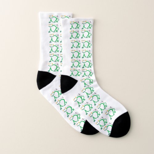 Happy green Frogs Socks