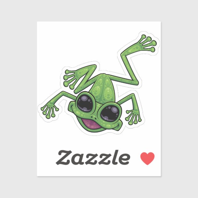 Happy Green Tree Frog Sticker (Sheet)