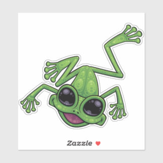 Happy Green Tree Frog Sticker