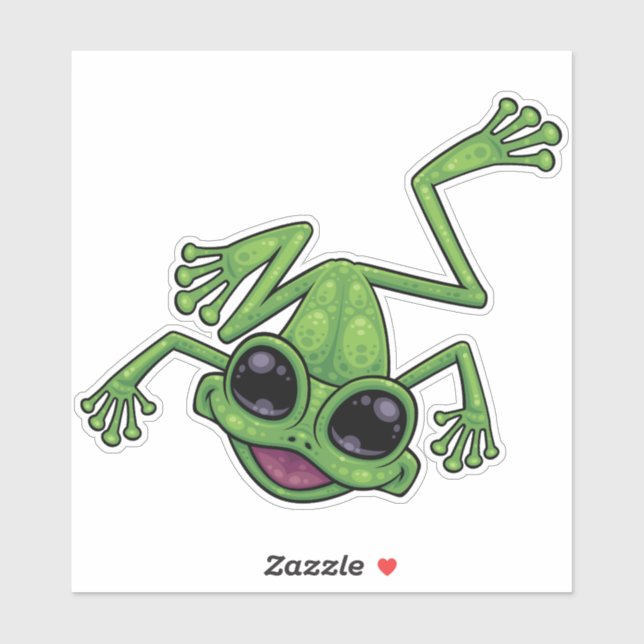 Happy Green Tree Frog Sticker (Sheet)