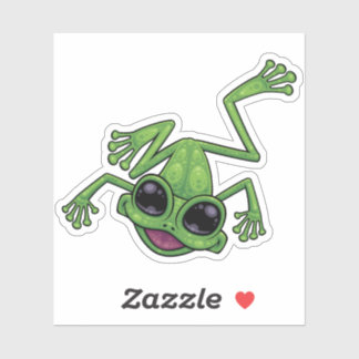 Happy Green Tree Frog Sticker