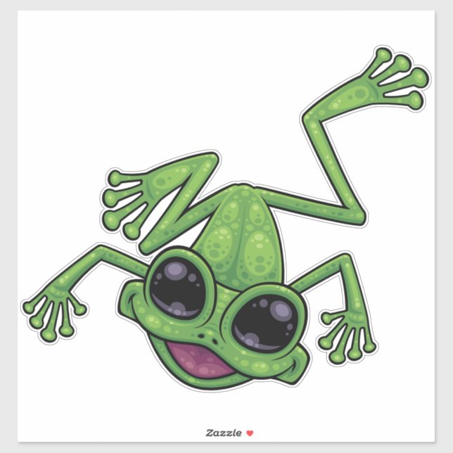 Happy Green Tree Frog Sticker (Sheet)