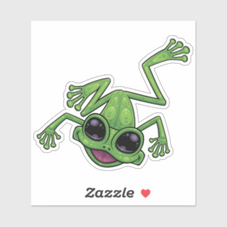Happy Green Tree Frog Sticker