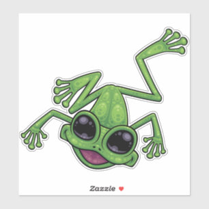 Happy Green Tree Frog Sticker