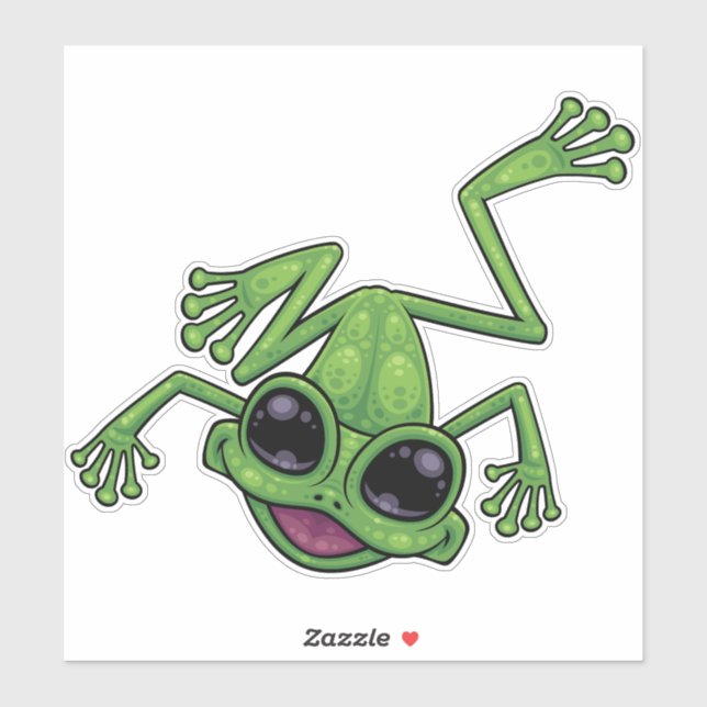 Happy Green Tree Frog Sticker (Sheet)