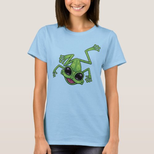 Happy Green Tree Frog T_Shirt
